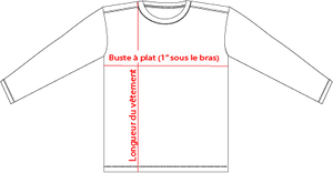 Charte de grandeur 3501 (XS à 3XL)