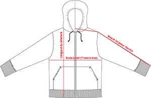 Charte de grandeur 3331 (XS à 3XL)